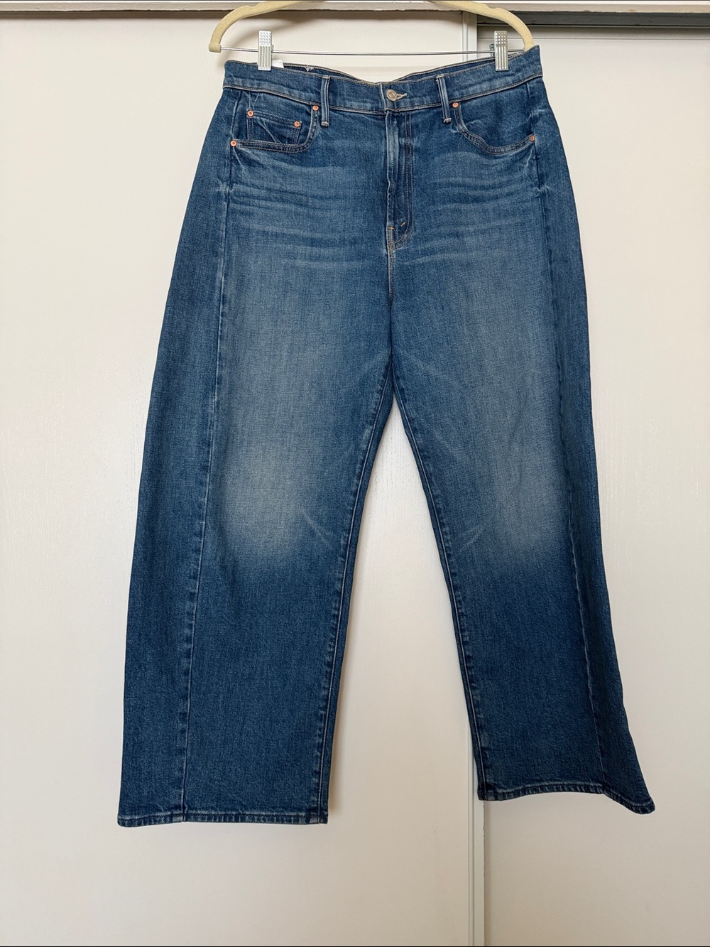 MOTHER Wide-Leg Jeans in Classic Blue - Picture 6 of 9